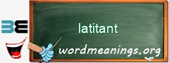 WordMeaning blackboard for latitant